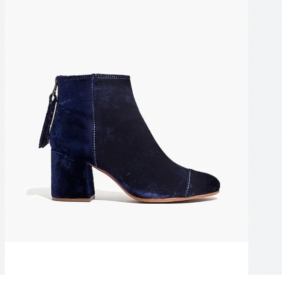 Madewell The Jillian Boot in Blue Velvet - Picture 1 of 7